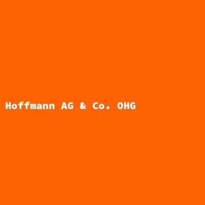 Hersteller: Hoffmann AG &amp; Co. OHG