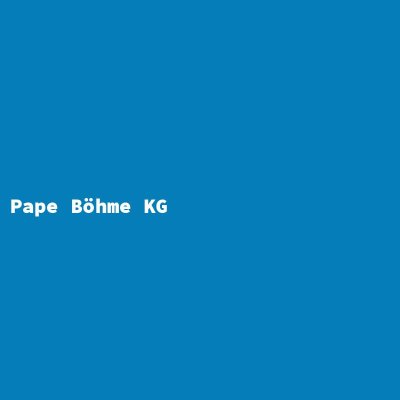 Hersteller: Pape Böhme KG