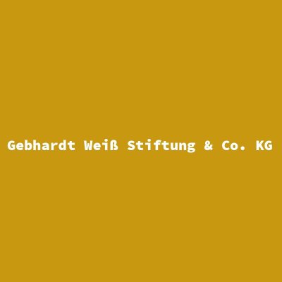 Hersteller: Gebhardt Weiß Stiftung &amp; Co. KG